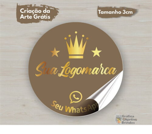 250 Etiquetas Adesivas Personalizadas 3cm