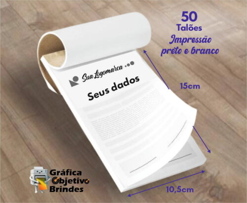 50 Talões Personalizados com 100 Folhas Cada