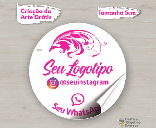 500 Etiquetas Adesivas Personalizadas 5cm