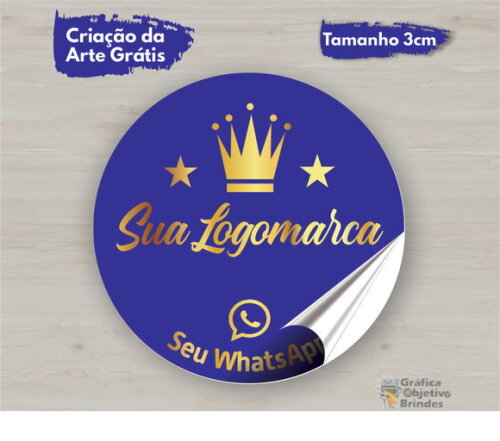 500 Etiquetas Adesivas Personalizadas - 3cm