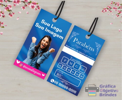500 Tag Personalizada com Logomarca - Frente e Verso