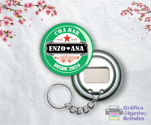 Abridor de Garrafa Personalizado Chaveiro - Chá Bar - Boteco