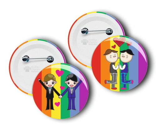 Botton - Broche Personalizado Lgbtqia+ - Orgulho Gay - 5,5cm