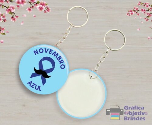 Chaveiro Personalizado Novembro Azul para Brinde Corporativo