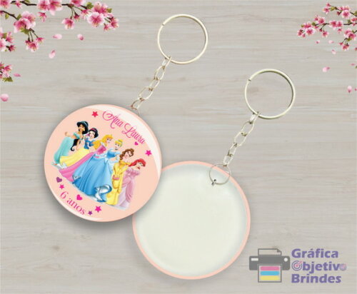 Chaveiro Personalizado Princesa para Brinde e Lembrancinha