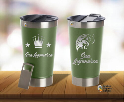 Copo Térmico 500ml Personalizado com Tampa e Abridor