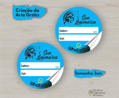Etiqueta Adesiva Personalizada 3cm - 100 Unidades