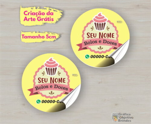Etiqueta Adesiva Personalizada 5cm - 250 Unidades
