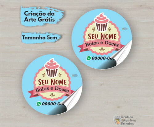 Etiqueta Adesiva Personalizada 5cm - 1.000 Unidades