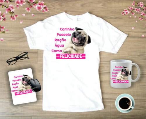 Kit Personalizado Camiseta + Caneca + Mouse Pad
