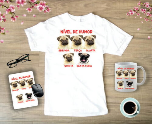 Kit Personalizado Camiseta + Caneca + Mouse Pad