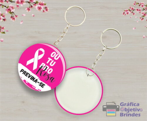 Lembrancinha Chaveiro Personalizado Outubro Rosa Brinde