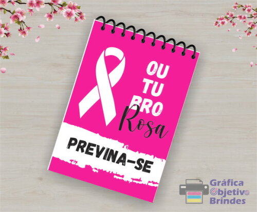 Lembrancinhas Personalizadas Bloquinho Outubro Rosa