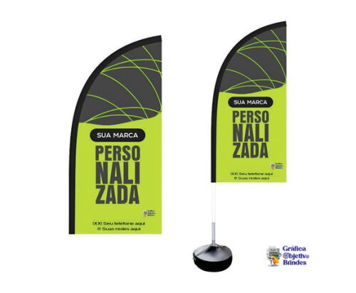 Wind Banner Dupla Face 1,90m Completo Personalize Sua Marca