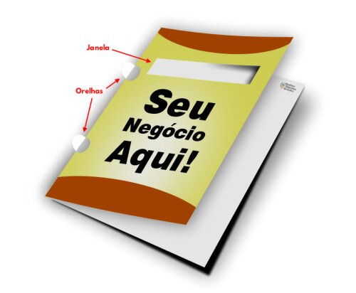 Pasta Personalizada com Orelha e Janela - 50 Unidades