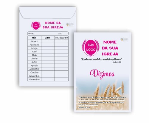 Envelope Personalizado Dízimo para Igreja - 25x17,6cm (500 unida