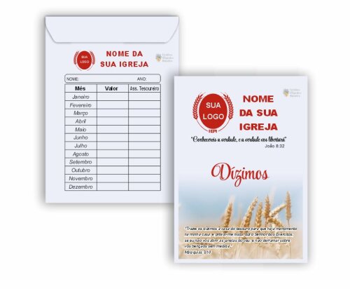 Envelope Personalizado para Igreja - Dízimo - 25x17,6cm (50 unidades)