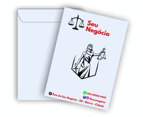 Envelope Branco Personalizado 1 Lado - 25x17,6cm (100 unidades)