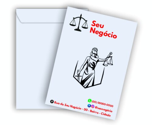 Envelope A4 Branco Personalizado com Logomarca e Contato (50 unidades)