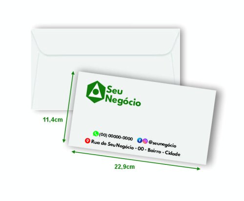 Envelope Ofício Personalizado 22,9x11,4cm (300 unidades)