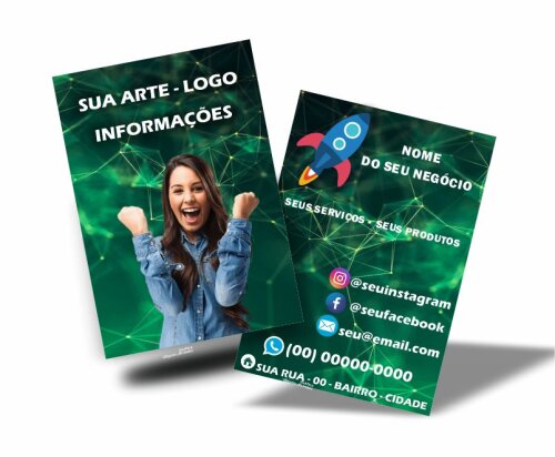 Panfletos 10x14cm Personalizados Frente e Verso e Arte Grátis (2.500 panfletos)