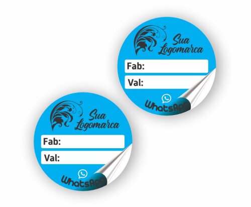 Adesivo Personalizado Etiqueta Fabricação e Validade - 100 adesivos 5cm