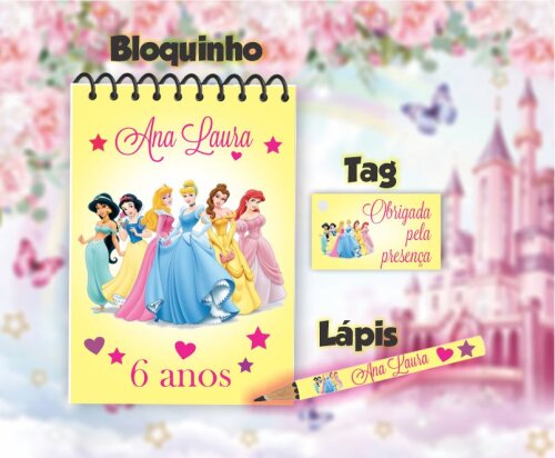 Kit Lembrancinha Personalizada Bloquinho Mini lápis e Tag