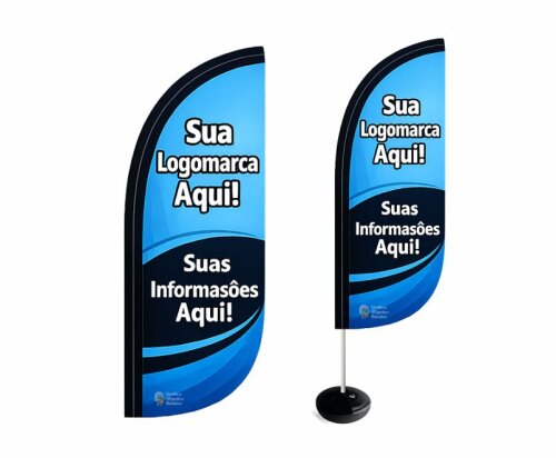 Wind Banner Personalizado com Logo e Imagens - Kit Completo