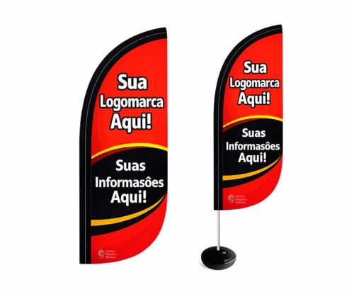 Wind Banner Personalizado com Logotipo - Kit Completo