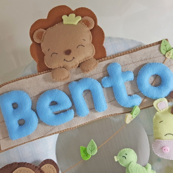 Enfeite de Porta Maternidade em Feltro Safari Safari Baby