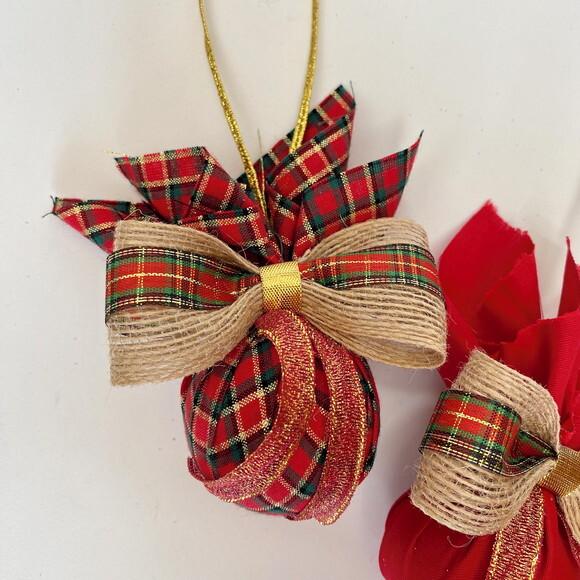 Kit Enfeite de Natal - 2 Bolas Personalizadas em Tecido