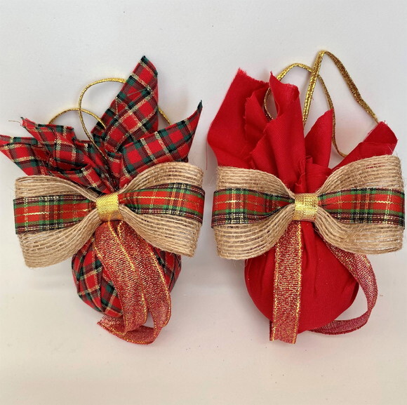 Kit Enfeite de Natal - 2 Bolas Personalizadas em Tecido