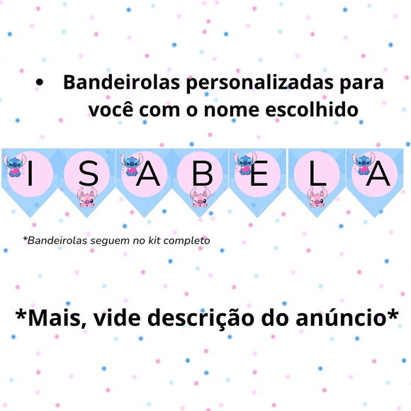 Kit Festa Personalizada Stitch Angel Mesversario Aniversário