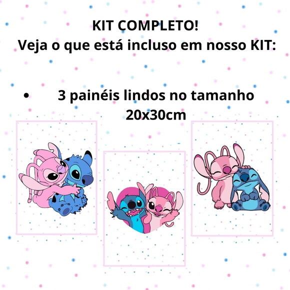 Kit Festa Personalizada Stitch Angel Mesversario Aniversário