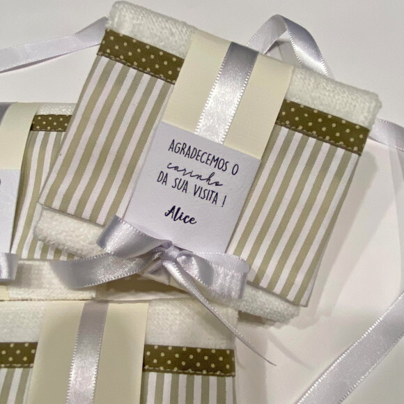 Lembrança Personalizada Toalha de Mão Maternidade Batizado