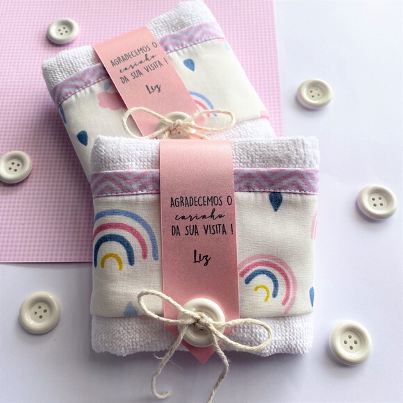 Lembrancinha Personalizada Toalha de Mão Arco Iris