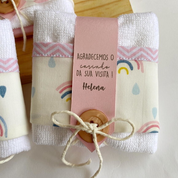 Lembrancinha Personalizada Toalhinha de Mão Arco Iris