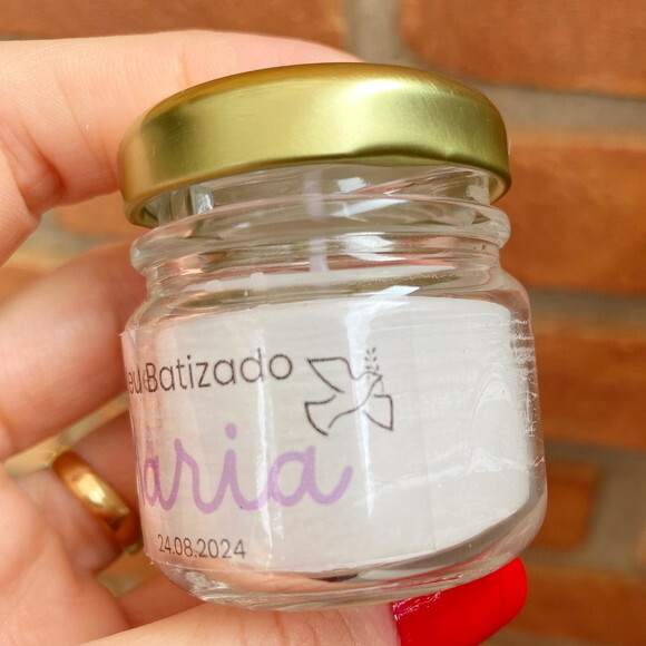 Lembrancinha Vela Perfumada Personalizada de Batizado