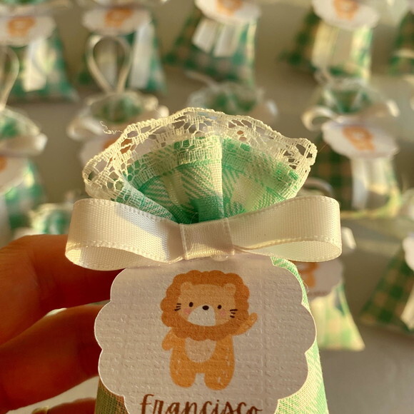 Sachê Perfumado Lembrancinha Maternidade Safari Leão
