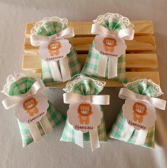 Sachê Perfumado Lembrancinha Maternidade Safari Leão