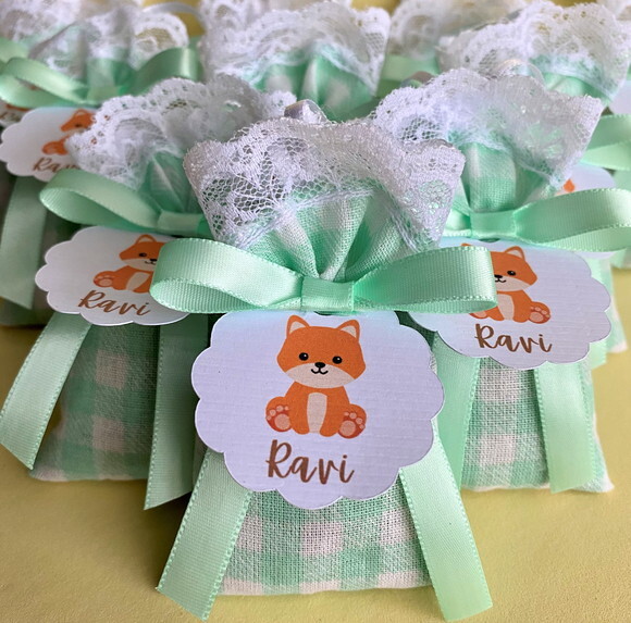Sachê Perfumado Lembrancinha Personalizada Bosque Raposa