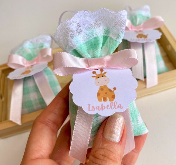 Sachê Perfumado Lembrancinha Maternidade Safari Girafa