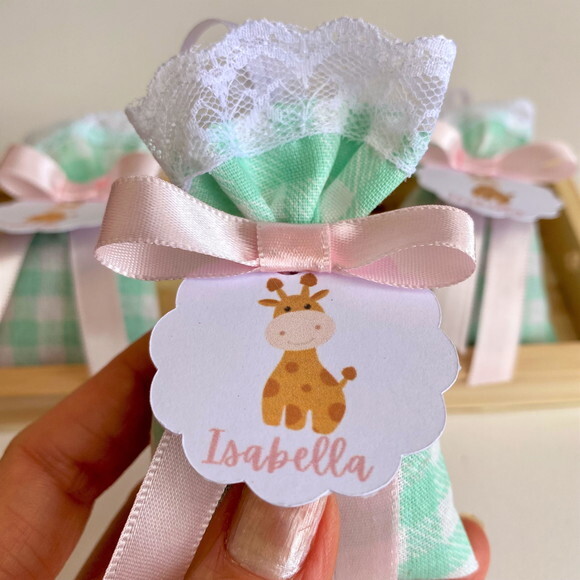 Sachê Perfumado Lembrancinha Personalizada Safari Girafa
