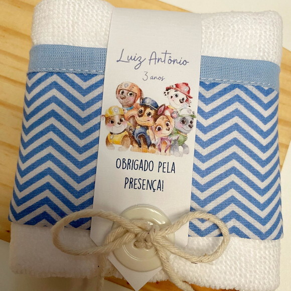 Toalha Personalizada Aniversário Patrulha Canina