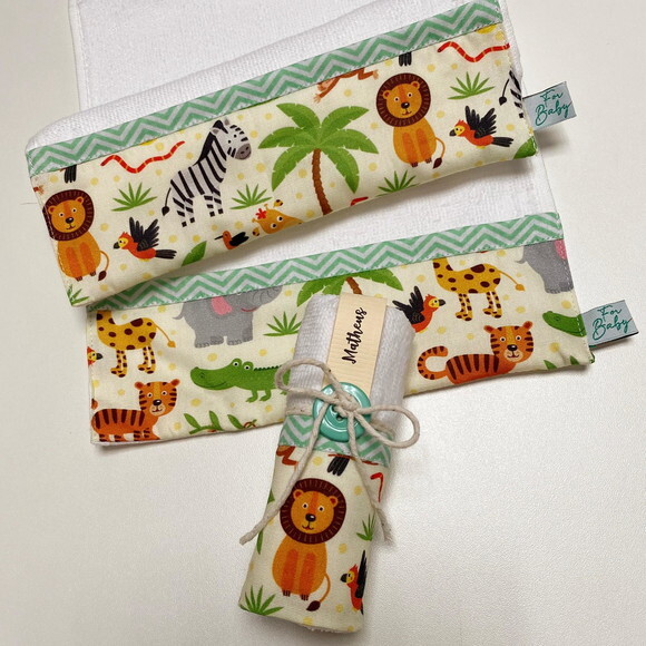 Toalhinha de Mão Lembrancinha Personalizada Safari Selva