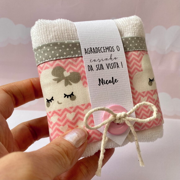 Toalhinha Lembrancinha de Aniversário - Chuva de Amor