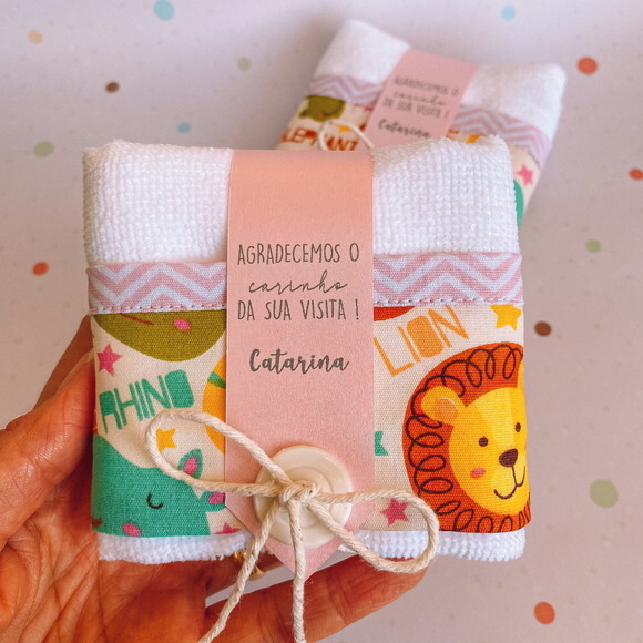 Toalhinha Lembrancinha de Maternidade - Safari Baby