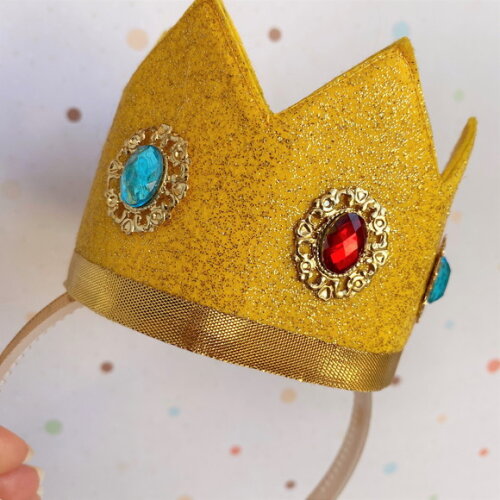 Coroa Tiara Princesa Peach Cosplay Fantasia- Adulto Infantil