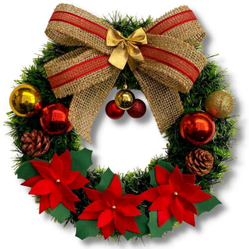 Guirlanda Natalina Luxo Grande 40 x 40 p/ Decoração de Natal