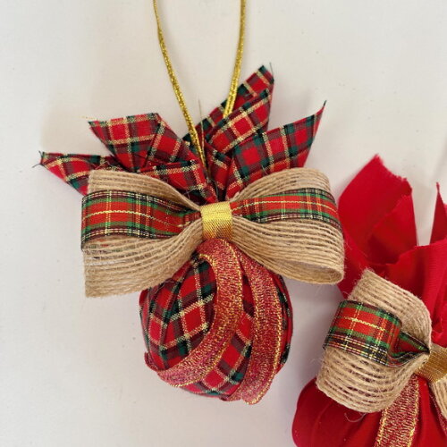 Kit Enfeite de Natal - 2 Bolas Personalizadas em Tecido